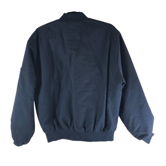 Cintas Navy Blue Bomber Jacket M Cotton Blend Quilted Lining - Picture 3 of 4